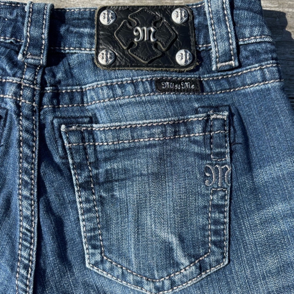 MISS ME BOYFRIEND CASUAL DENIM BLUE JEAN CAPRIS SZ 26